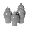 Iron Gray Porcelain Temple Jar - 3 Sizes