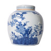 Blue And White Porcelain Four Season Plants Melon Jar