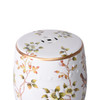 Cream White Garden Stool With Flower and Birds