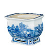 Blue And White Porcelain Landscape Foot Bath Planter