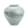 Blue And White Porcelain Silla Koi Fish Jar