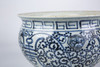 Blue And White Porcelain Curly Vine Longevity Bowl Planter