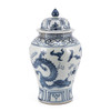 Blue And White Small Porcelain Temple Jar With Dragon
