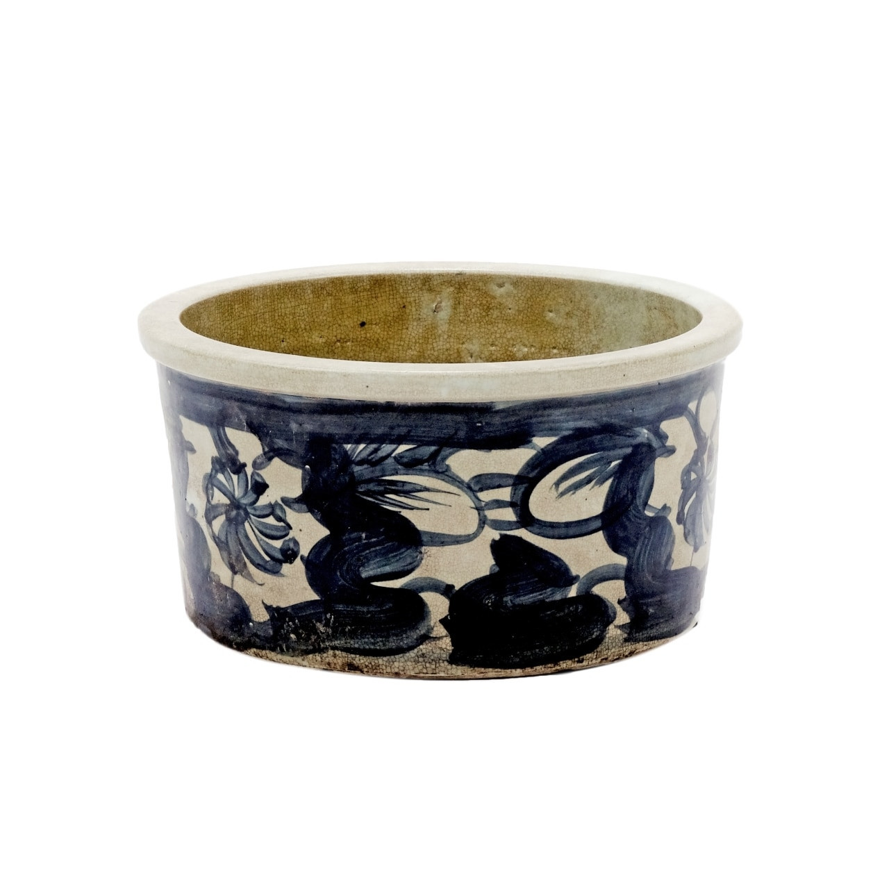 Black Silla Twisted Flower Basin Planter