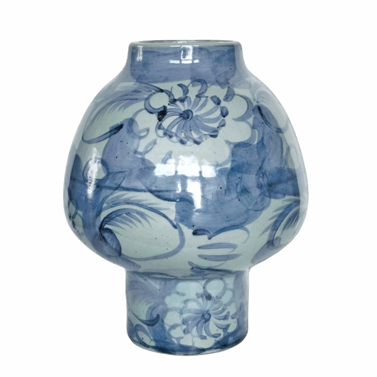 Blue & White Hana Silla Flower Lantern Vase