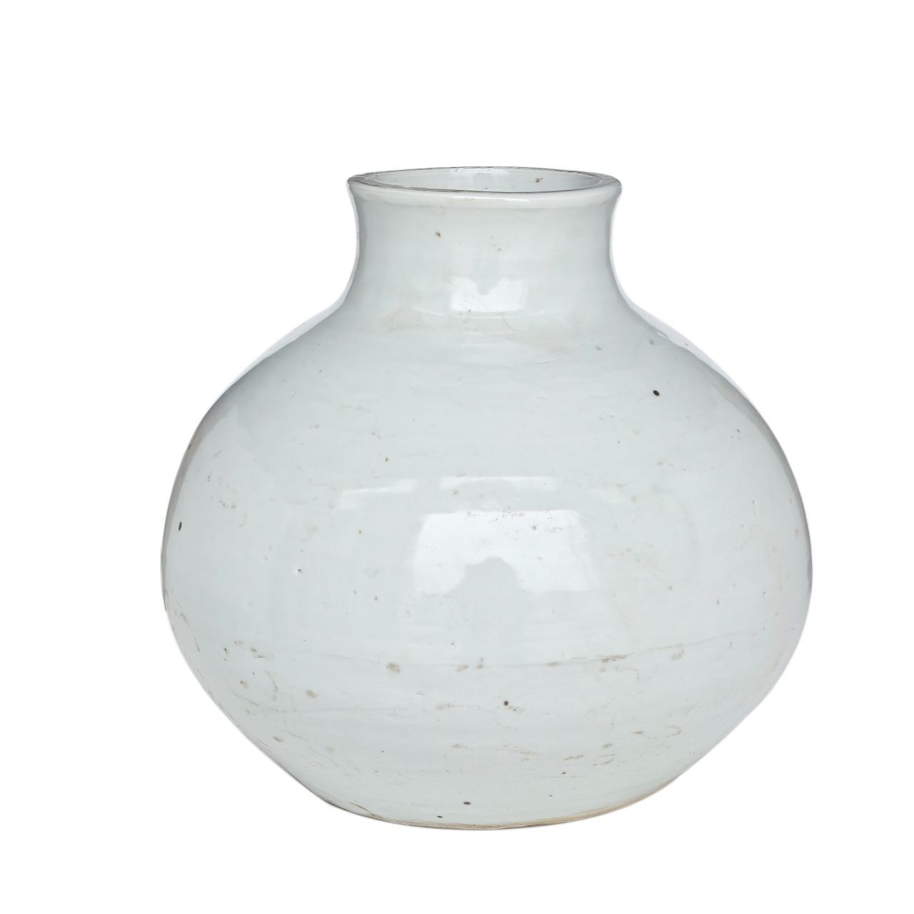 Barclay Butera Couture Organic White Porcelain Apple Jar