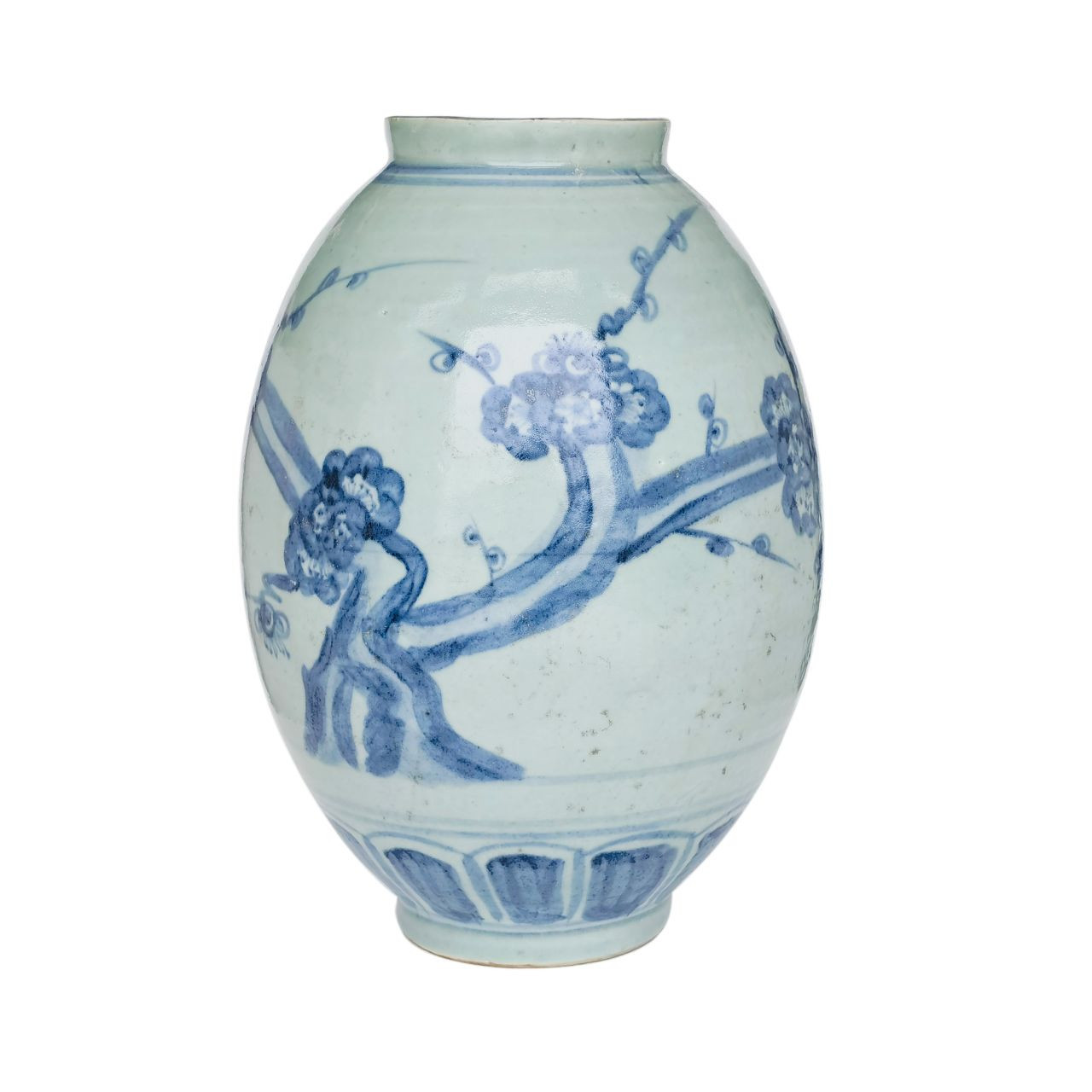 Barclay Butera Couture Blue & White.. Porcelain Olive Jar Cherry Blossom