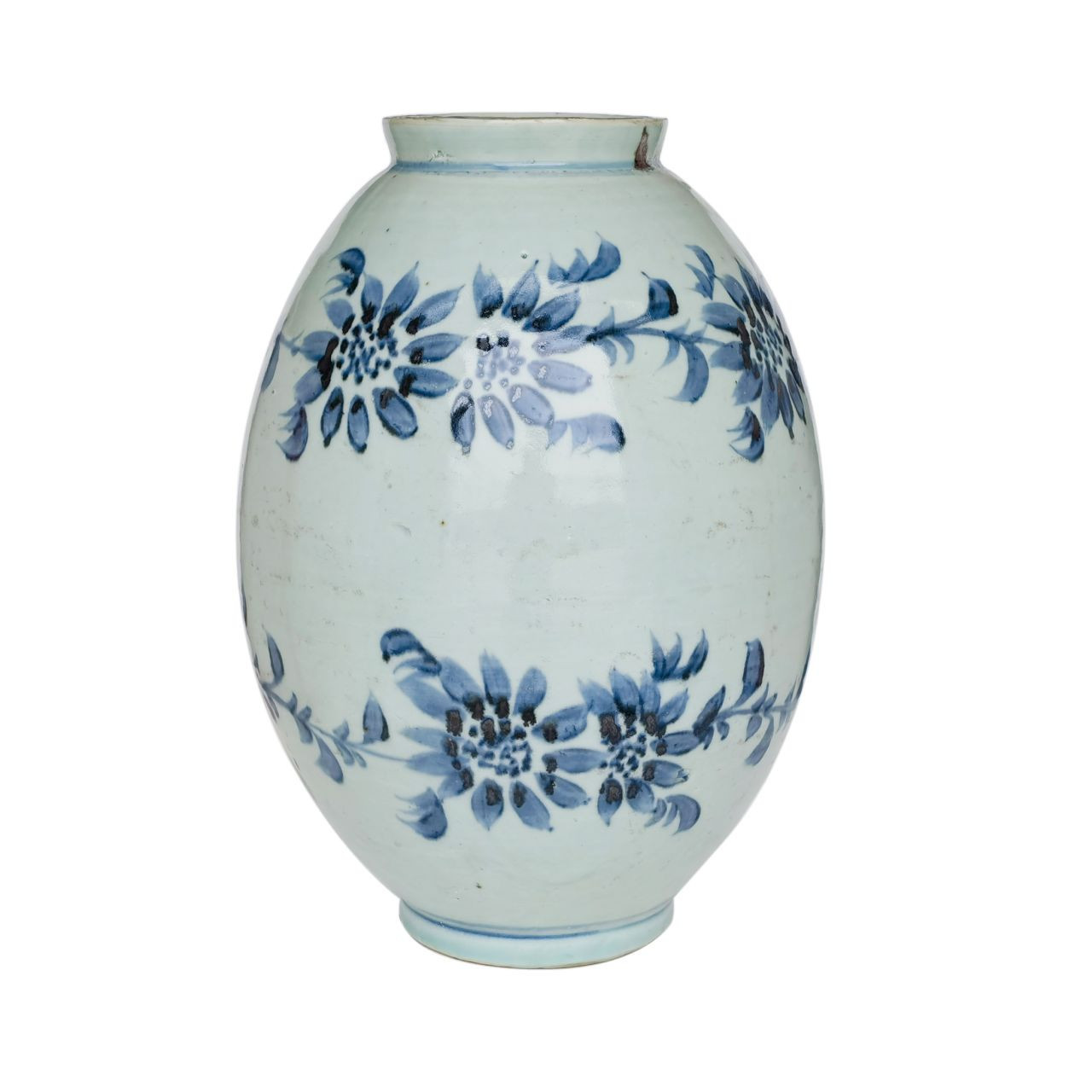 Barclay Butera Couture Blue & White.. Porcelain Olive Jar Odesa Sunflower