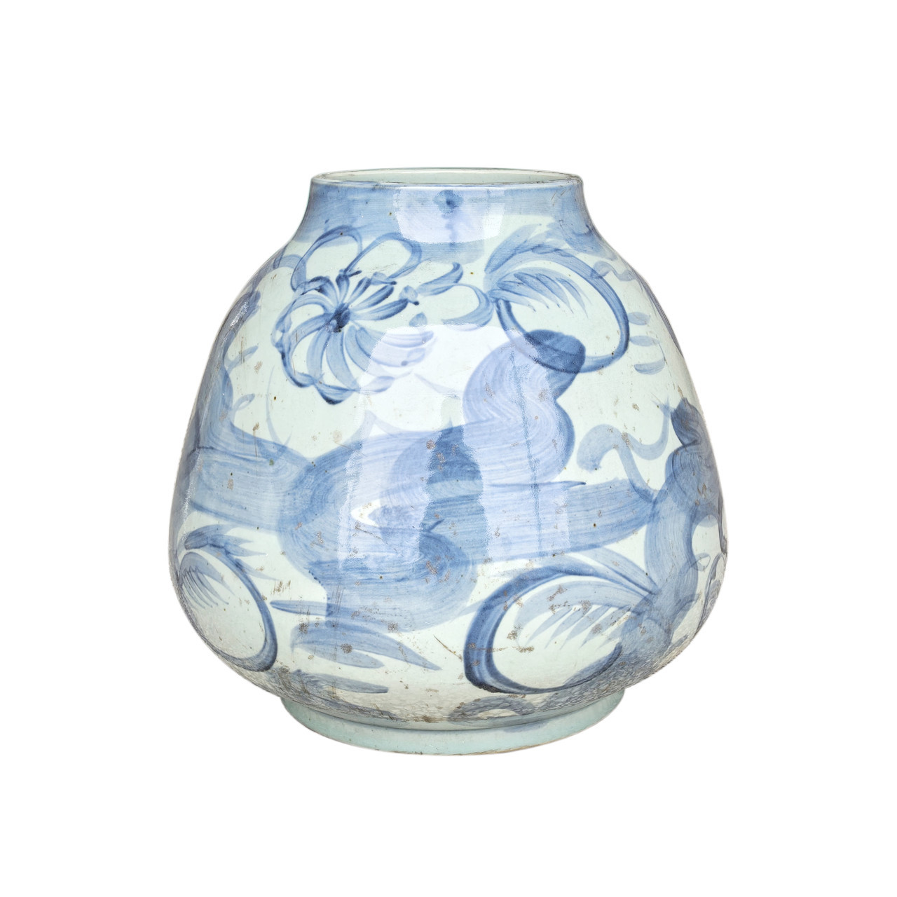 Barclay Butera Couture Blue & White.. Porcelain Mandarin Pot Silla Flower Motif