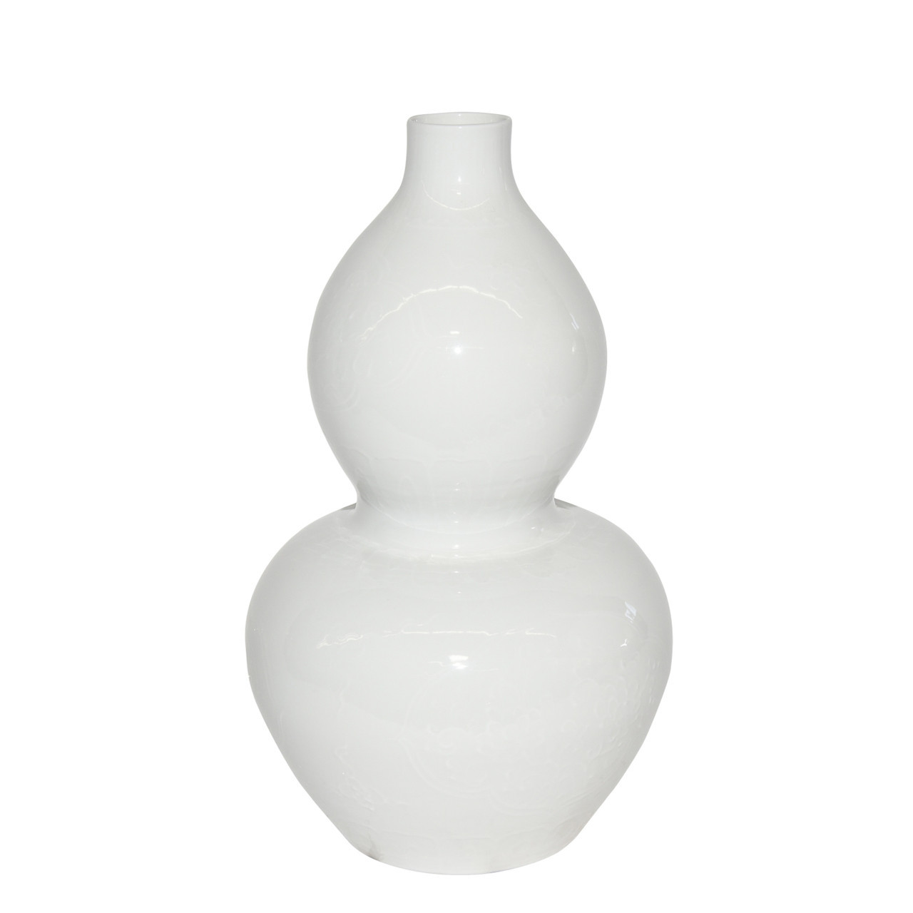 Large White Carved Dragon Gourd Vase