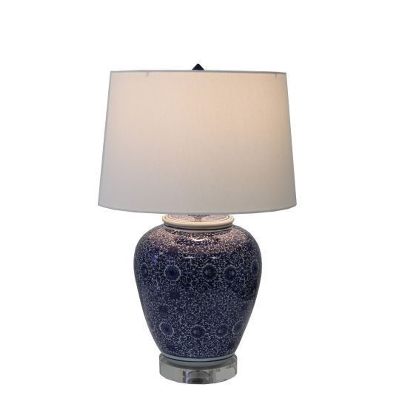 Blue and White Cluster Flower Table Lamp