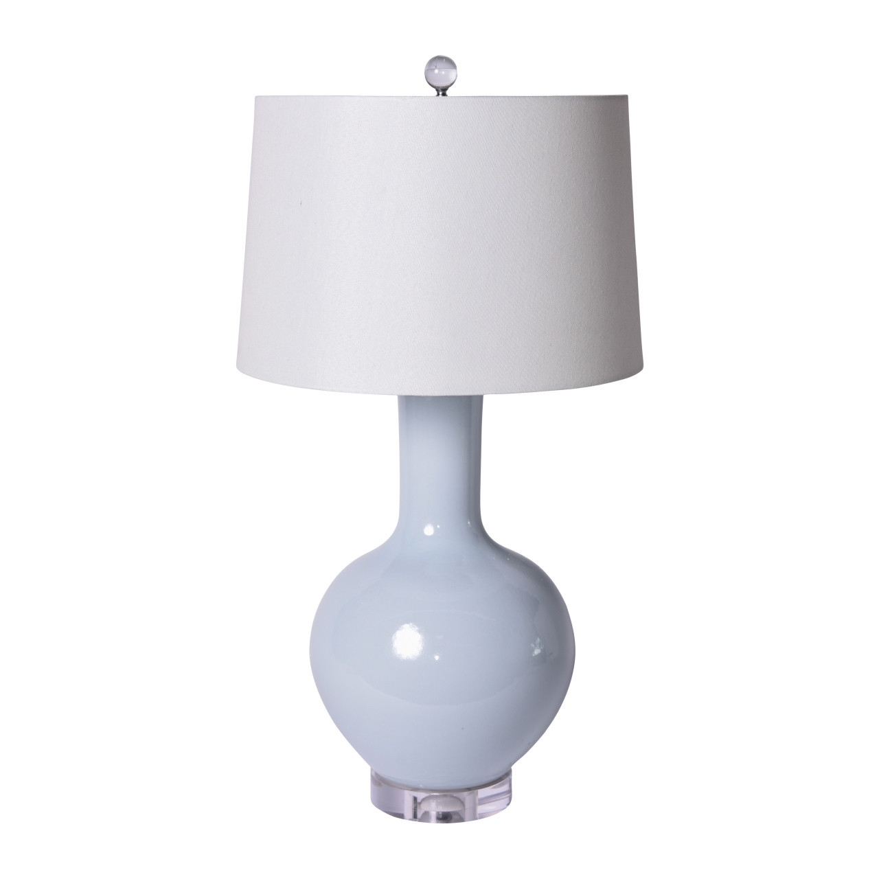 Icy Blue Globular Vase Table Lamp
