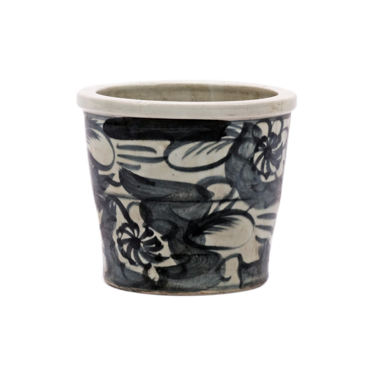 Black SIlla Orchild Pot Twisted Flower