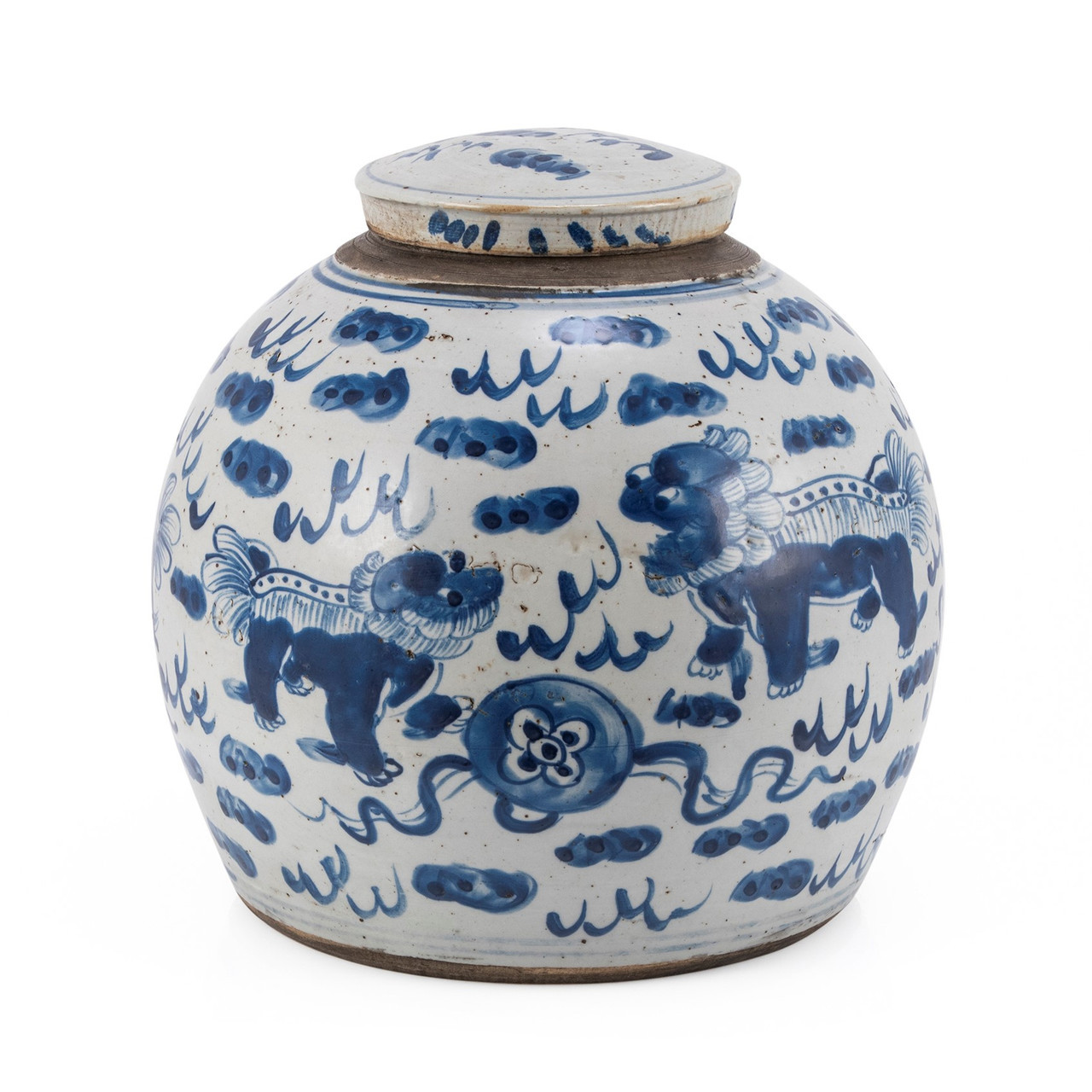 Vintage Ming Jar Lion Motif - 2 Sizes