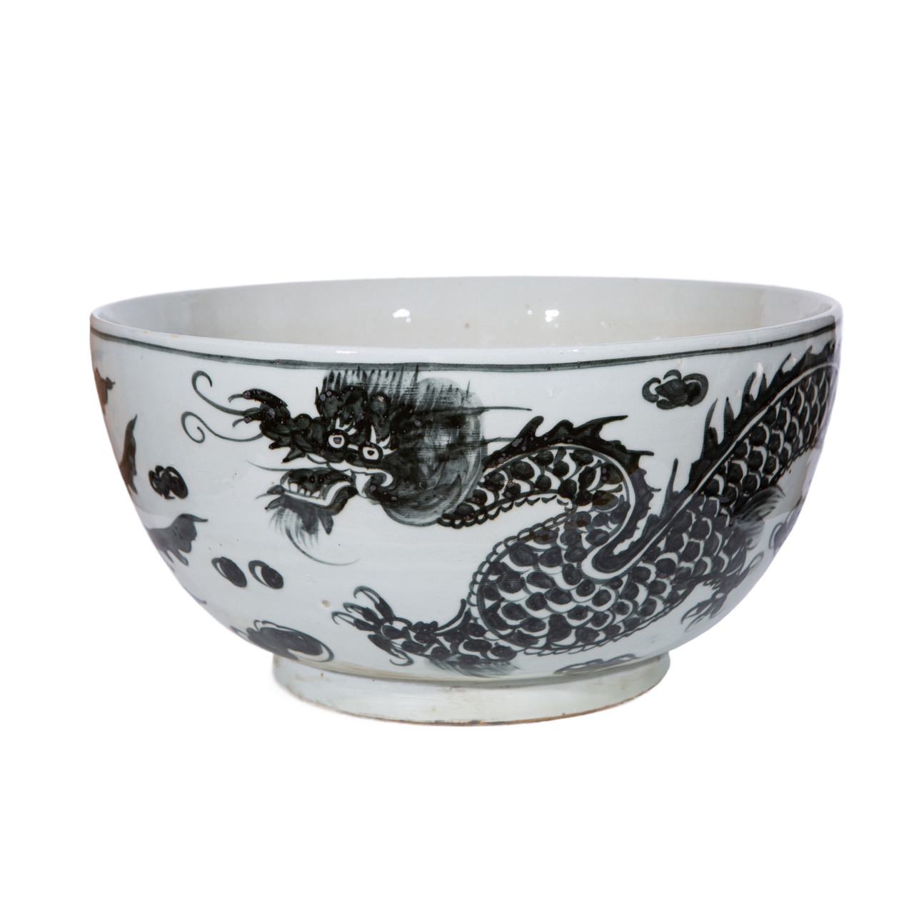 Charcoal Black Dragon Phoenix Bowl