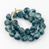 Vintage Sea Glass Beads Frosty Blue - 2 Sizes