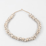 White Drum Eyes Kenya Cow Bone Beads Per String