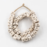 White Diamond Eyes Kenya Cow Bone Beads Per String
