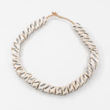 White Diamond Triple Lines Kenya Cow Bone Beads Per String