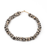 Black Diamond Evil Eyes Kenya Cow Bone Beads Per String