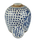 Blue And White Tiny Lid Mini Jar Peony Dots
