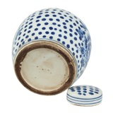 Blue And White Tiny Lid Mini Jar Peony Dots