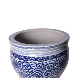 Blue & White Twisted Lotus Bowl Shape Planter - 2 Sizes