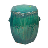 Vintage Green Hex Small Stool Drum Nail