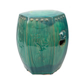 Vintage Green Hex Small Stool Drum Nail