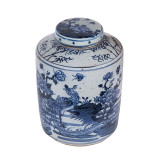 B&W Dynasty Tea Jar Phoenix Peony Motif - 2 Sizes