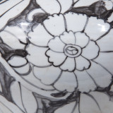 Black Peony Foo Dog Lid Jar