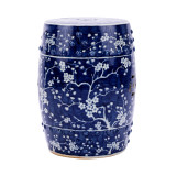 Blue & White Garden Stool Plum Blossom Motif