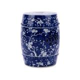 Blue & White Garden Stool Plum Blossom Motif