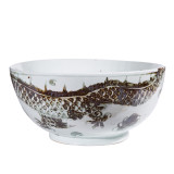 Rusty Brown Spinning Dragon Bowl