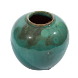 Vintage Light Green Jar Round