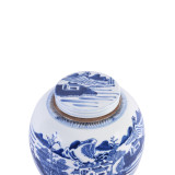 Blue & White Ancestor Jar W/ Landscape Design