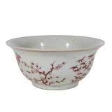 Rustic Maroon Red Bowl Pine Motif