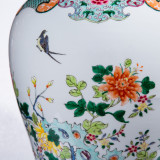 Chinoiserie Floral Temple Jar Multi-Colored Large