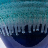 Fluted Serving Bowl Reaction Glazed Blue