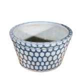Blue And White Honeycomb Basin Planter