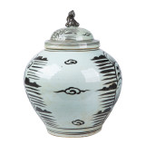 Black Breeze Lion Head Lidded Jar