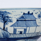Blue And White Village House Porcelain Bowl