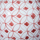 Coral Red Coin Flower Temple Jar - 2 Sizes