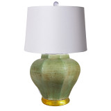 White Crackle Octagonal Jar Table Lamp