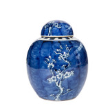 Blue & White Plum Lidded Jar