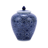 Blue & White Cluster Flower Ginger Jar - 2 Sizes
