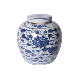 Blue & White Swallows & Flowers Ancestor Jar - 2 Sizes