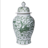 Celadon Dragon Lotus Temple Jar - 2 Sizes