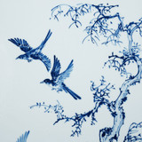 Hand Painted Blue & White Porcelain Tile Messenger of Spring - Framed /24F02