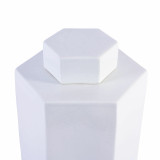 Porcelain Hex Tea Jar Glossy White - 2 Sizes